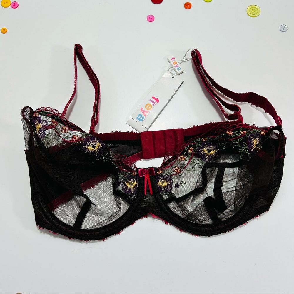 Freya Sheer Mesh Unlined Underwire Bra 34F NWT
